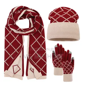 Cashmere 3 in 1 Winter Set Hat,Scarf and Gloves*
