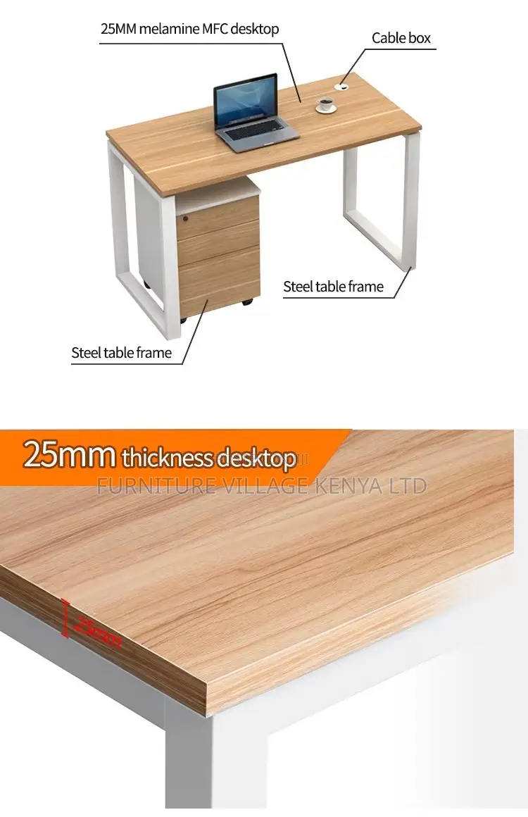 1200mm Clerical Brown Customized Writing Desk