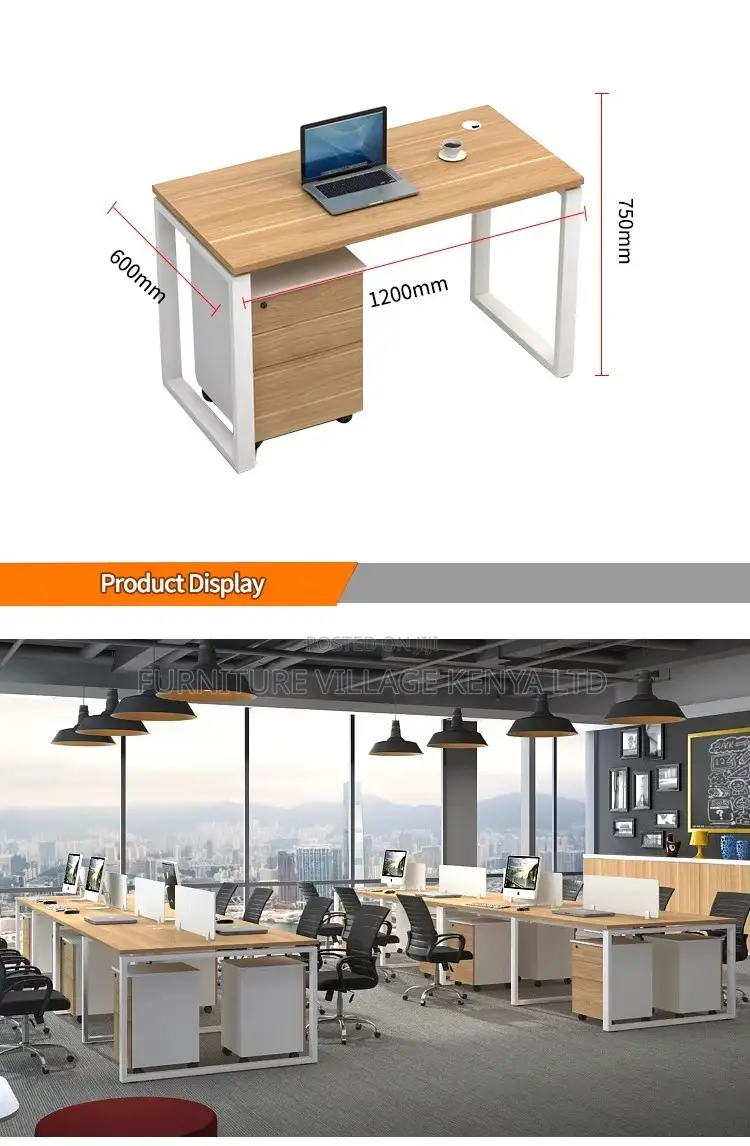 1200mm Clerical Brown Customized Writing Desk