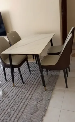 Marble Top Dining Table With 4 Dining Chairs