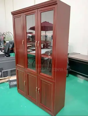 3-Door's Mahogany Glass Front Document Cabinet