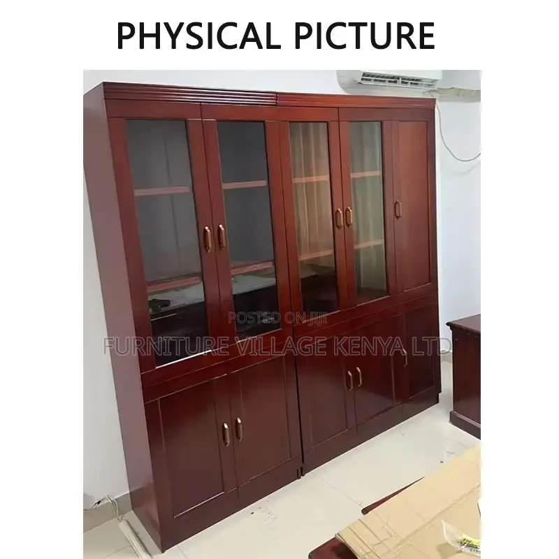 3-Door's Mahogany Glass Front Document Cabinet