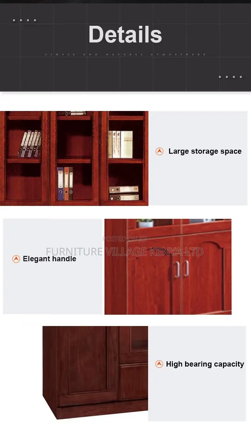 3-Door's Mahogany Glass Front Document Cabinet
