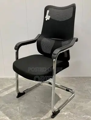 Office Chair : Black Mesh Office Visitor Chair