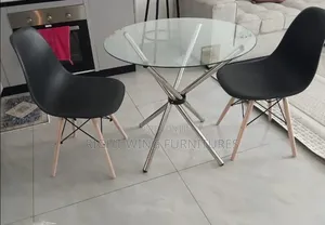 Silver Cocktail Stand 2 Dining Chairs