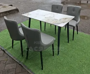 Dining Tables; 4-Seater Marble Top Modern Dining Sets