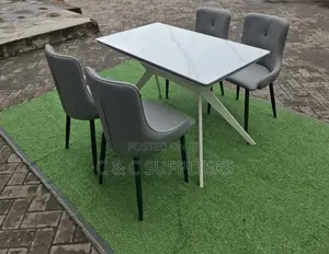 Dining Tables; 4-Seater Marble Top Modern Dining Sets
