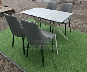 Dining Tables; 4-Seater Marble Top Modern Dining Sets