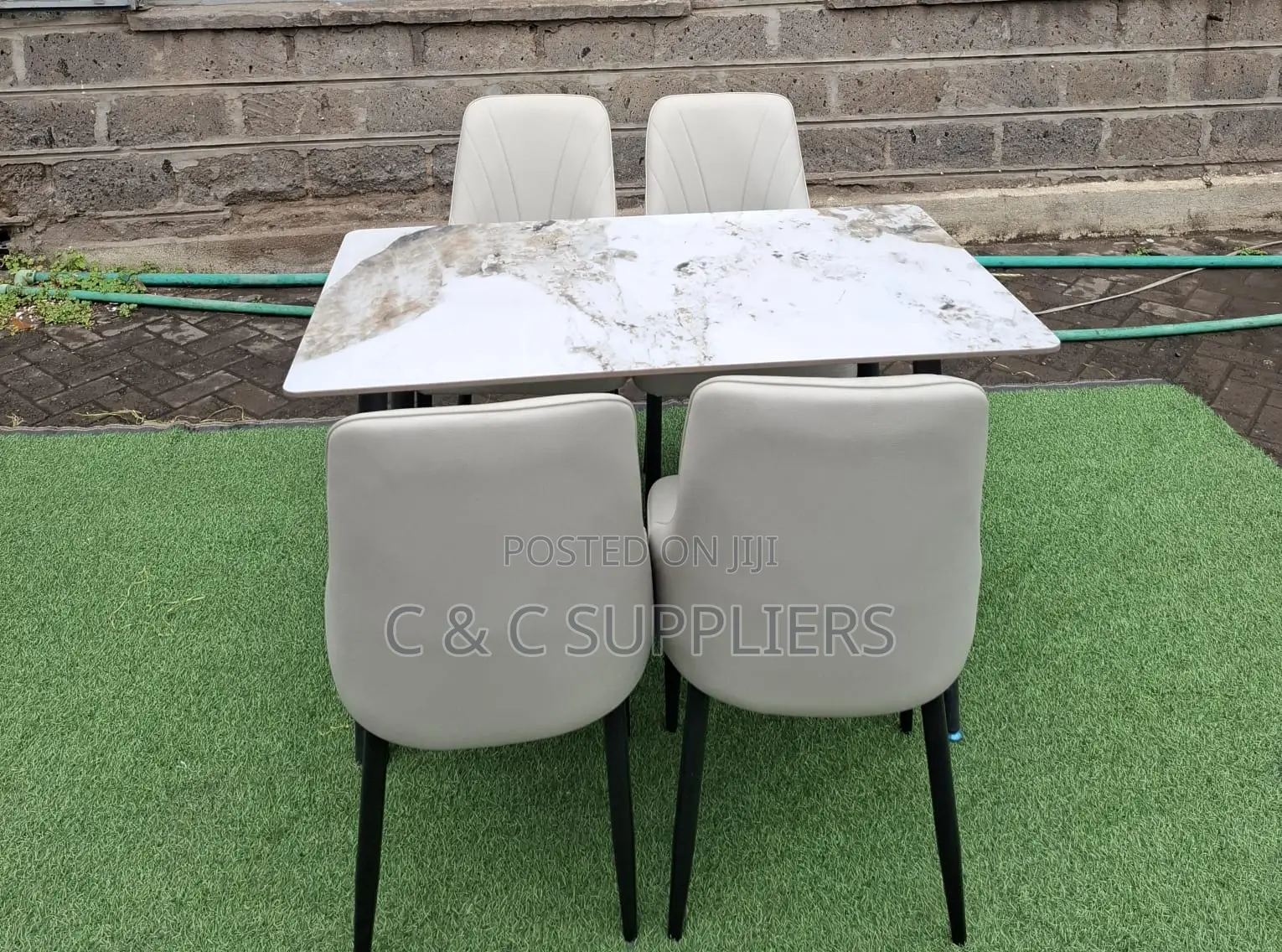 Dining Tables; 4-Seater Marble Top Modern Dining Sets