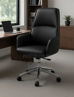 Office Chair : Mid-Back Executive Office Leather Chair