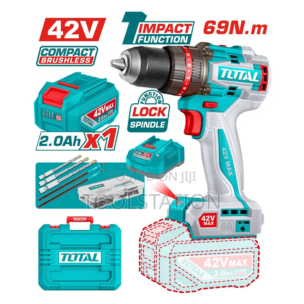 Cordless Impact Drill 42v Brushless Motor Tidli426981