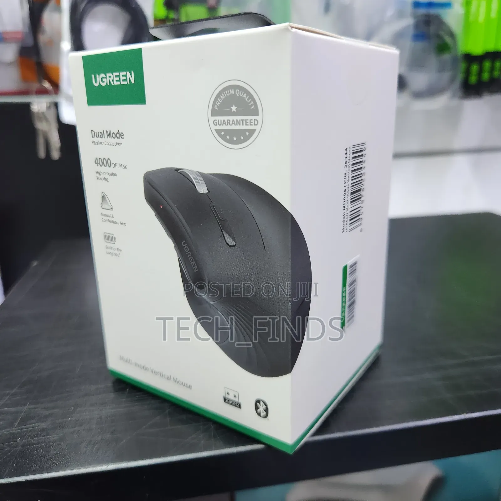 Ugreen Multi-Mode Vertical Mouse Black – Mu008