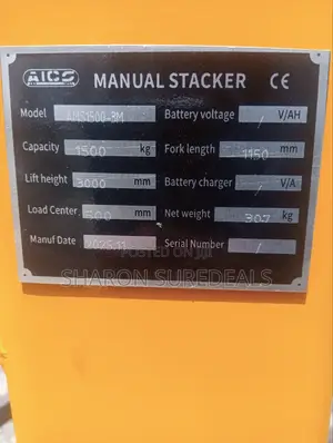 Hydraulic Manual Stacker 1.5tonne/3mtrs
