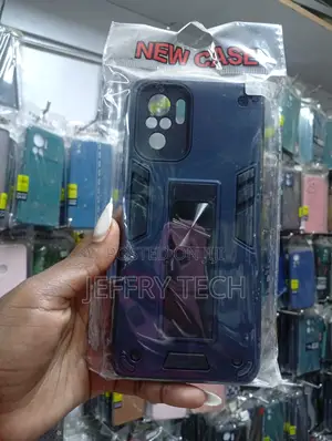 Shockproof Armor Phone Case With a Built-in Ring Kickstand,