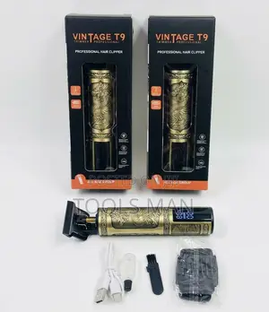 Rechargeable Vintage T9 Hair Clipper/Shaver -Gold Dragon Led Trimmer