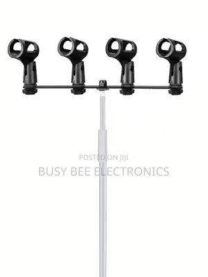 4 Microphone Clips, Stereo T-Rod Adapter Stand,