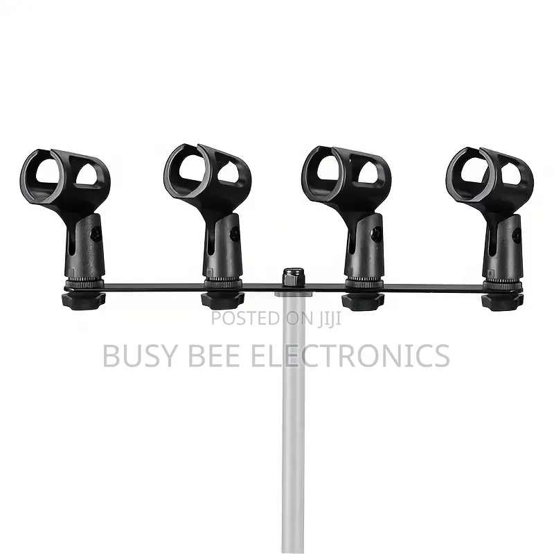 4 Microphone Clips, Stereo T-Rod Adapter Stand,