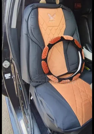 Black _Baije High Quality Seat Cover With Matchy Steering