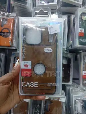 Brown Faux Leather Phone Case Designed for the iPhone 17 Pro Max,