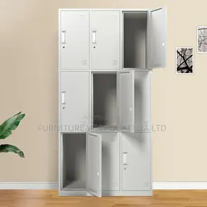 9-Door's White Metallic Gym Locker Cabinet