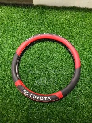 Toyota Steering Wheel Cover – Premium Leather Grip Red Black