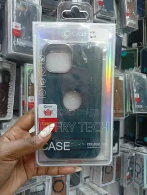 Green Pu Leather Gscase Phone Case Designed for an iPhone 14.