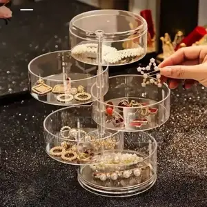 5 Layered Rotating Acrylic Round Jewelry Organizer