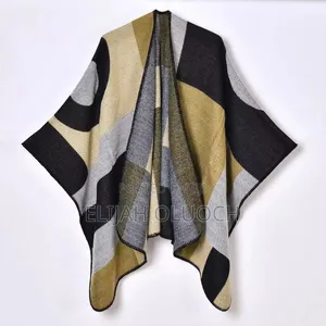 Multicolored Women's Geometric Wrap Shawl/Poncho