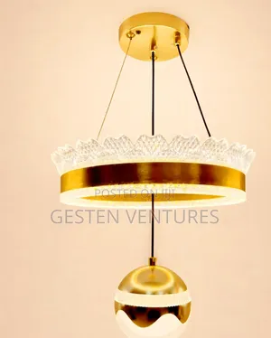 Modern Gold Led Ring Crystal Chandelier Ceiling Pendant Light