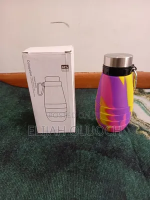 Portable Silicone Folding Water Bottle With Collapsible Cup