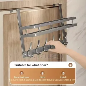 Over the Door Multipurpose Hanger With Hooks