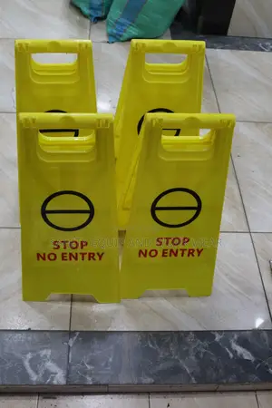 Stop No Entry Caution Board