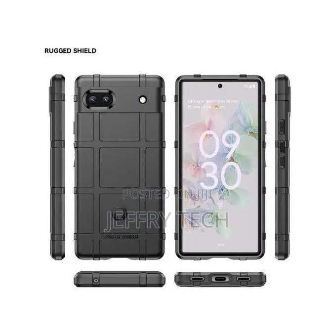Google Pixel 6a Rugged Shield Protective Back Case - Black