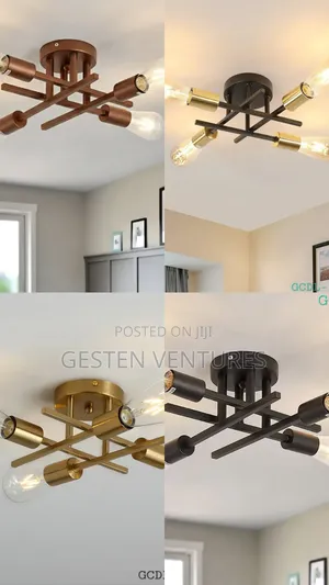 Modern Sputnik Design Semi-Flush Mount Ceiling Light Fixture