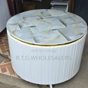 Modern White Round Coffee Table Luxury Living Room Center Table
