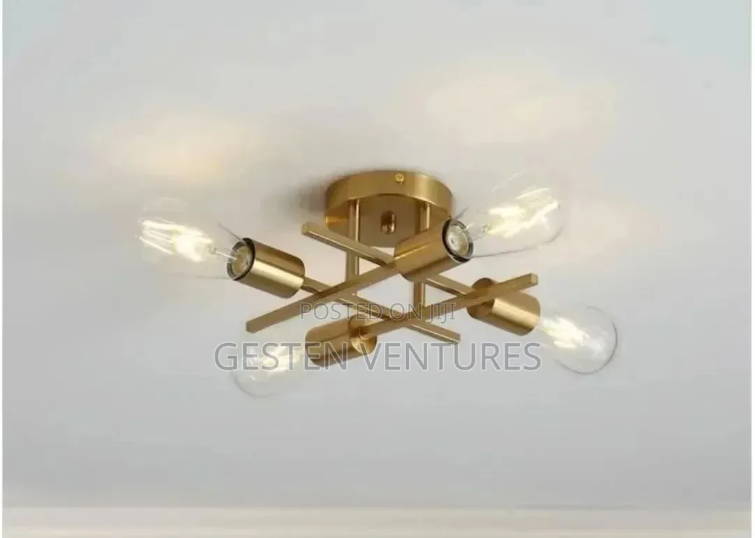 Golden Modern Sputnik Design Mount Ceiling Light Fixture Ds4