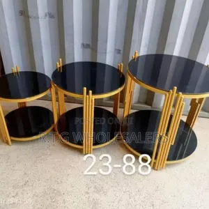 Modern 3 in 1 Marble Glass Effect Nesting Coffee Table Set