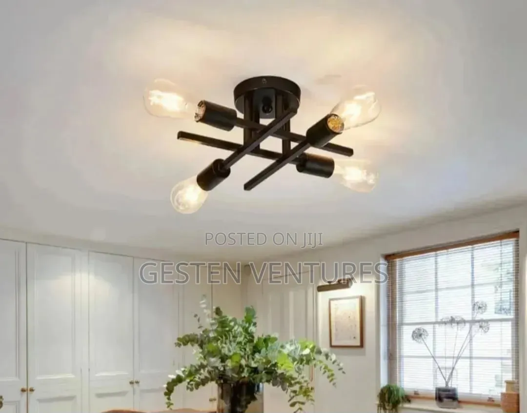 Blackish Modern Sputnik Design Ceiling Light Fixture Fw8