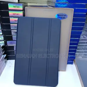 Tablet Cover Case Samsung A11, Leather Black in Color