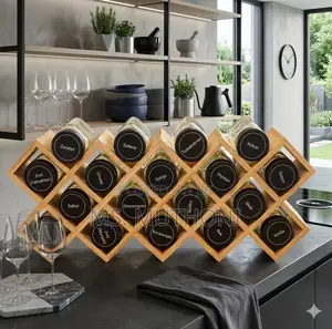 Criss-Cross Bamboo 18-Jar Spice Rack.