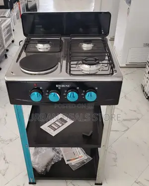 Modern Rebune 3 Gas + 1 Electric Burner Standing Gas Stove Withshelves