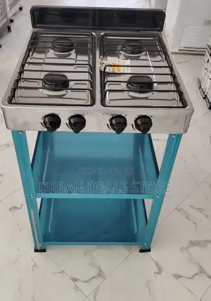 Rebune 4 Burner Standing Gas Stove With Shelves –