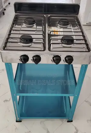 Rebune 4 Burner Standing Gas Stove With Shelves