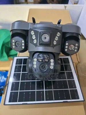 V380 Pro Triple Lens Wifi Solar CCTV Camera – 360° PTZ Smart Security