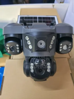 Smart V380 Triple Lens Camera – Solar Wifi CCTV With Phone Control