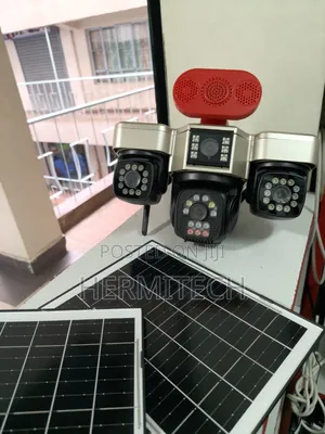 Quad Lens New Model Loud Alarm Siren 4g Smart Solar Powered CCTV