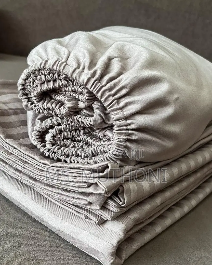 (6*6 ) 6 PCS Striped Fitted Bedsheet Sets*