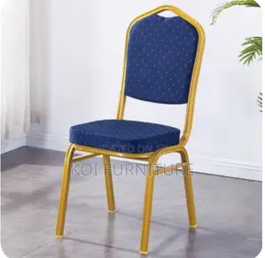 Office Chair : Stackable Blue Fabric Banquet Chair