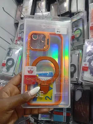 Magnetic Case for iPhone 12 Featuring an Orange Border