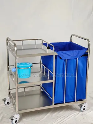 Stainless Steel Linen Trolley With Shelves(Imported)